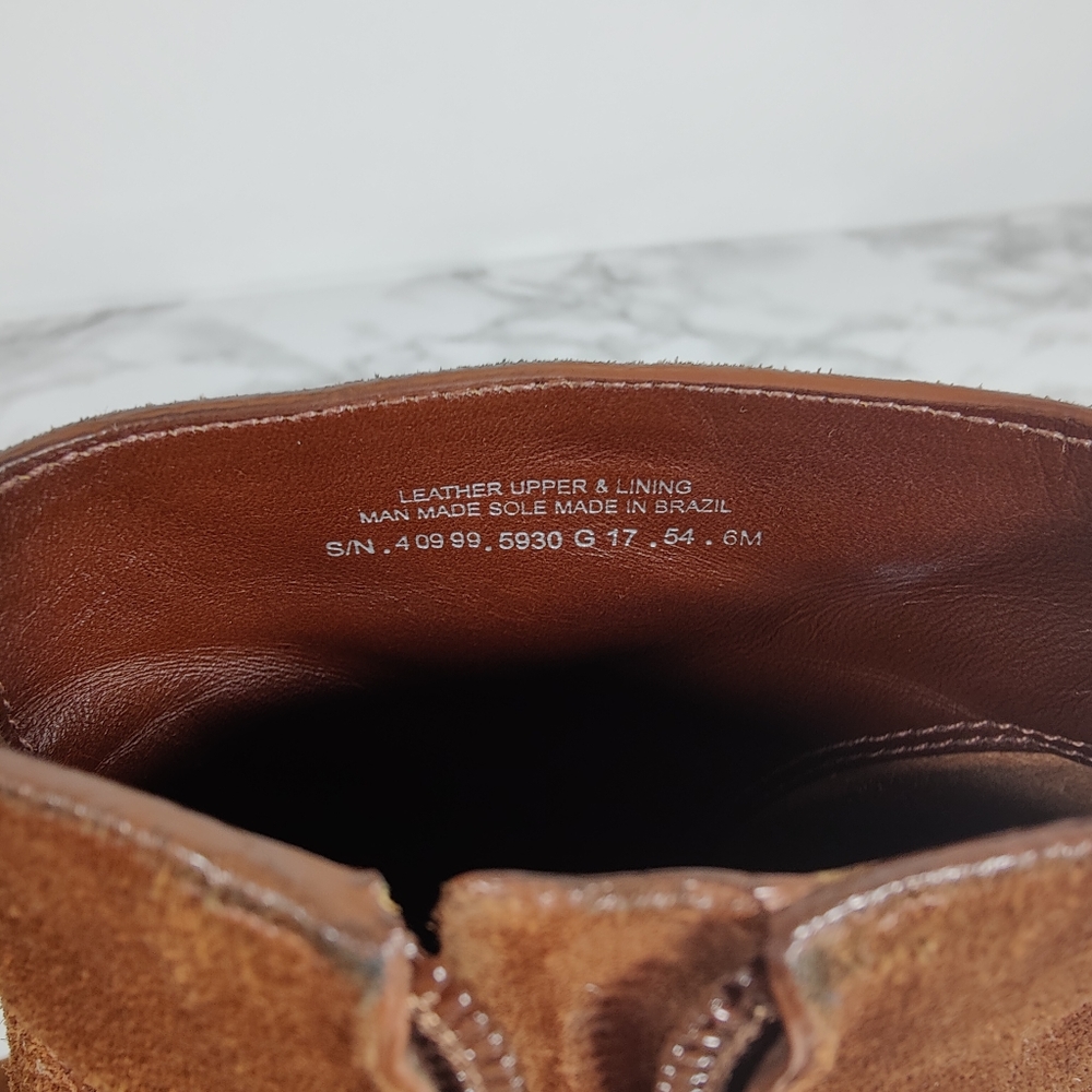 Tory Burch Sofia Lug Sole Booties Brown Suede Size 6 - Picture 16 of 16